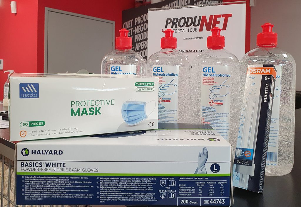 ProduNet - Covid-19 (gel hydrolcoolique, masques, gants)